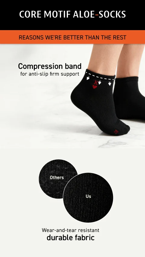 Aloe-Soft Motif Socks King Black