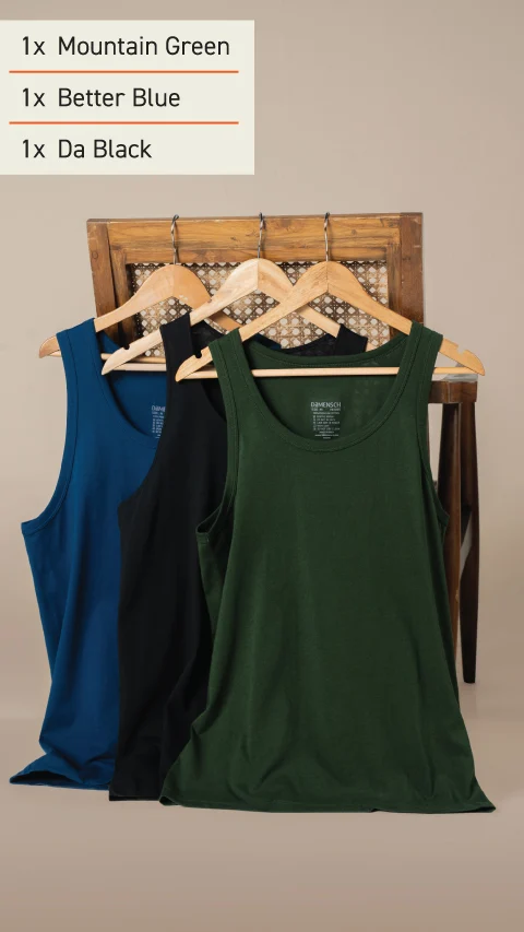 Long Weekender Cotton Vests Box-C (Pack of 3)