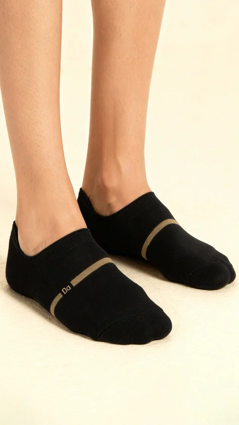 Bamboo Socks No Show Path Black, Snake Black, Sail Black