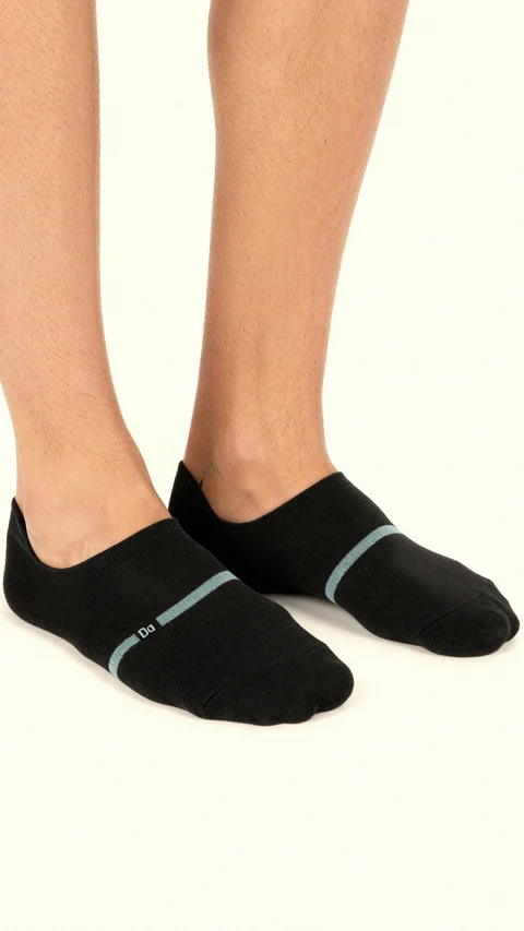 Bamboo Socks No Show Path Black, Snake Black, Sail Black