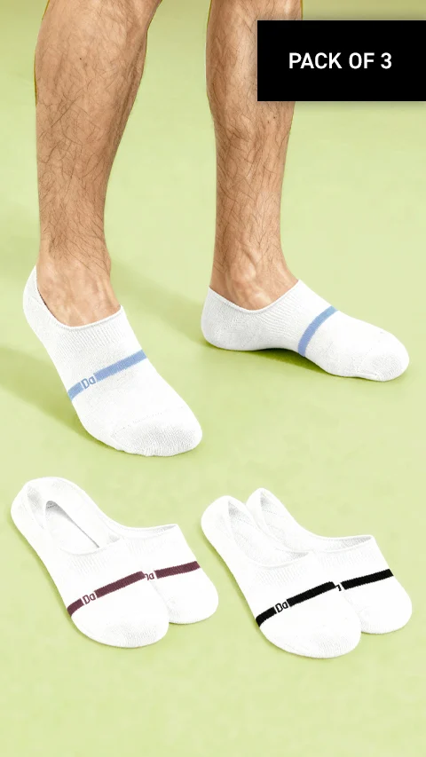 Bamboo Socks No Show Strike White, Accent White, Sail White
