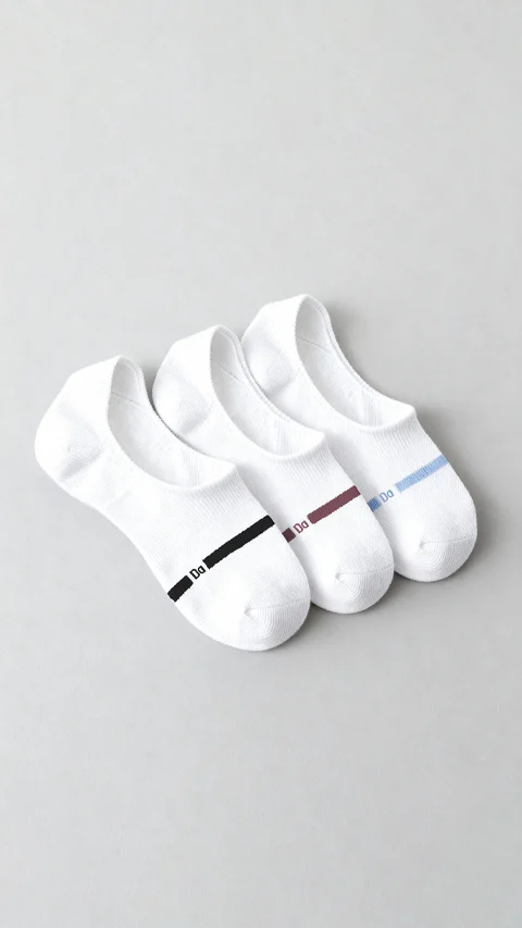 Bamboo Socks No Show Strike White, Accent White, Sail White
