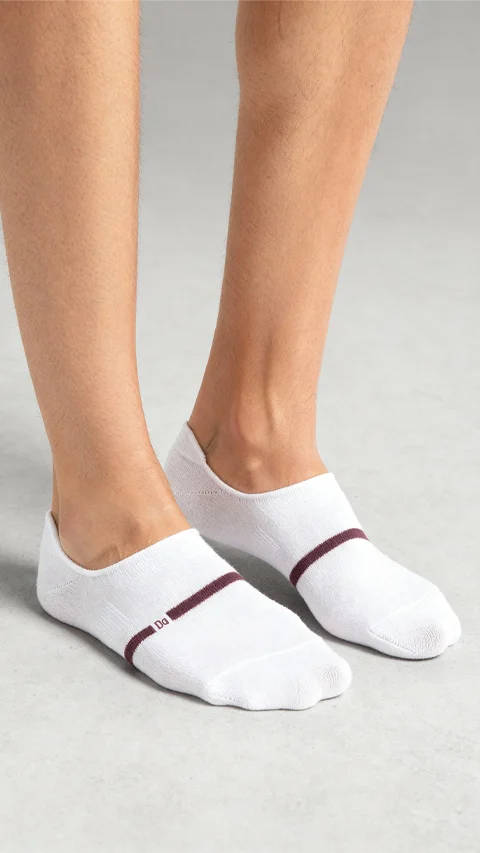 Bamboo Socks No Show Strike White, Accent White, Sail White