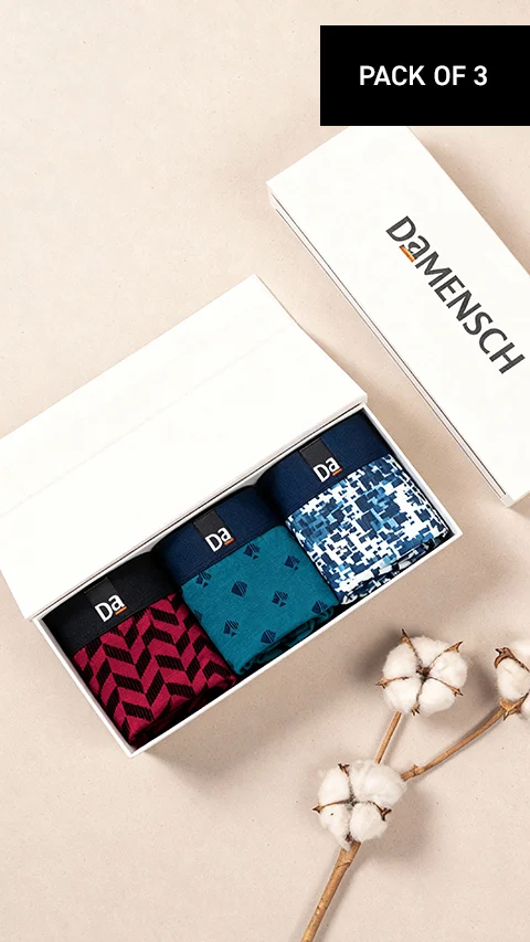 The Long Weekender Deo-Cotton Trunks Box-F (Set of 3)