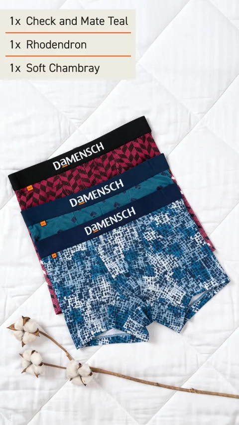 The Long Weekender Deo-Cotton Trunks Box-F (Set of 3)