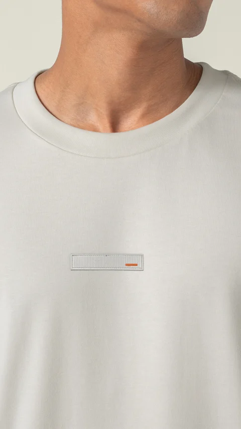 Statement Oversized Solid T-Shirt Ivory Mist