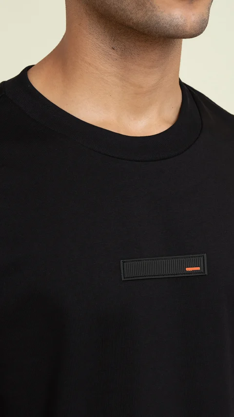 Statement Oversized Solid T-Shirts Jet Black