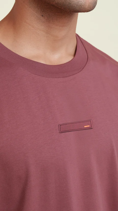 Statement Oversized Solid T-Shirts Magenta Haze