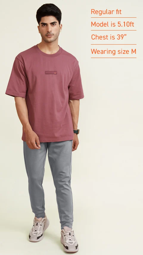 Statement Oversized Solid T-Shirts Magenta Haze