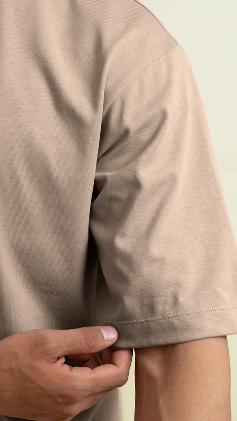 Statement Oversized Solid T-Shirt Quiet Brown