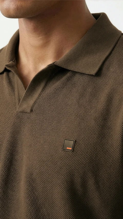 All Degree Full Sleeve Pique Polo Deccan Brown