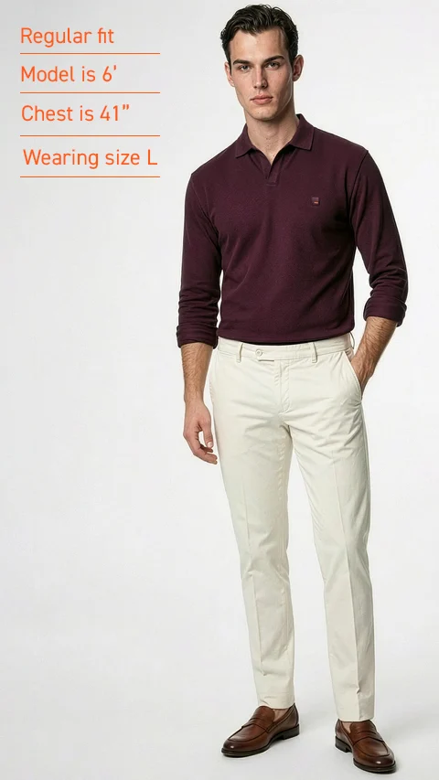 All Degree Full Sleeve Pique Polo Loyal Maroon