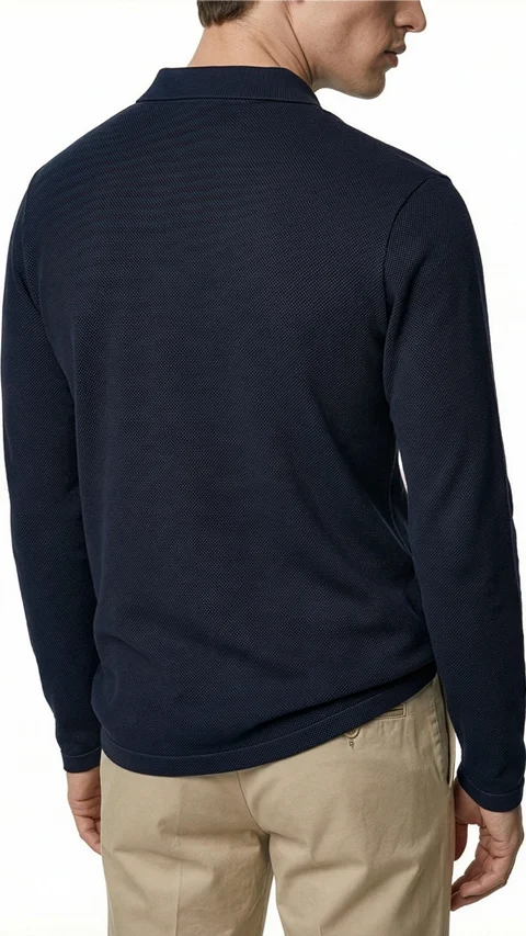 All Degree Full Sleeve Pique Polo True Navy