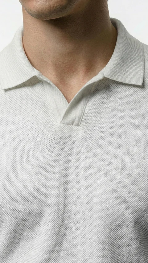 All Degree Full Sleeve Pique Polo Central White