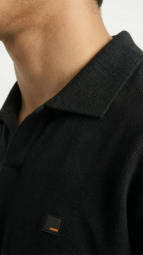 Johnny Collar Pique Polo FS Hyde Black 2XL