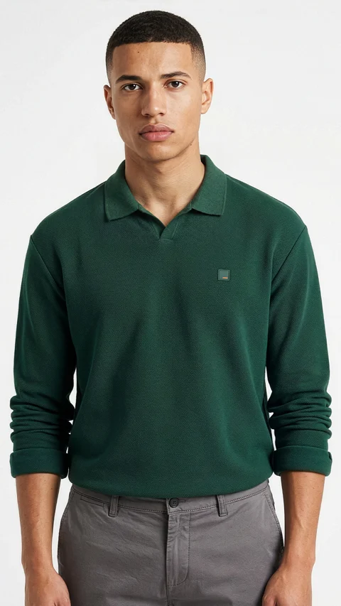 All Degree Full Sleeve Pique Polo Lodhi Green