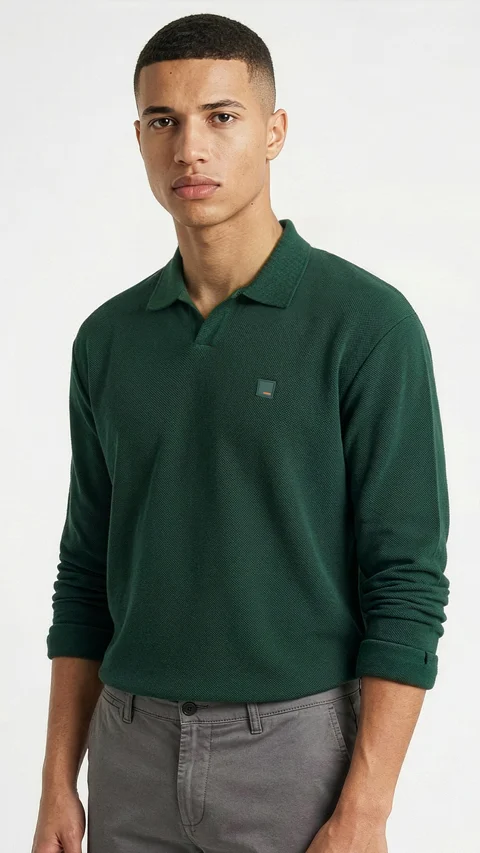 All Degree Full Sleeve Pique Polo Lodhi Green