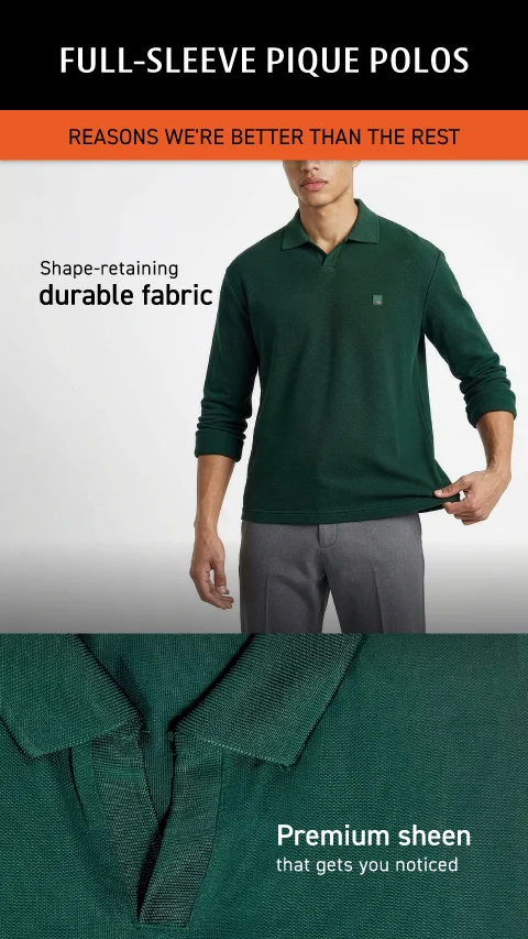 All Degree Full Sleeve Pique Polo Zion Brown