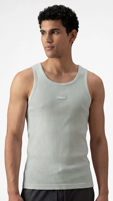 Ribbed Tank Top Moon Grey