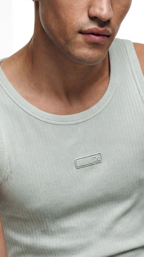 Ribbed Tank Top Moon Grey