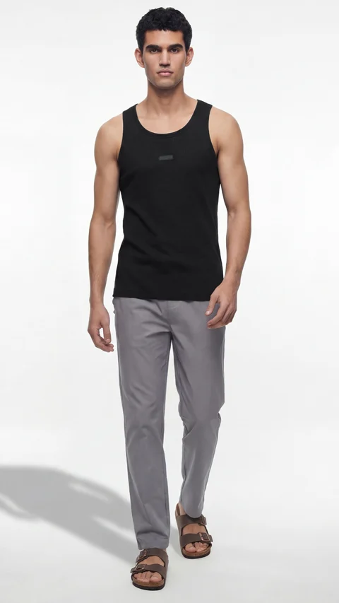 Ribbed Tank Top Da Black