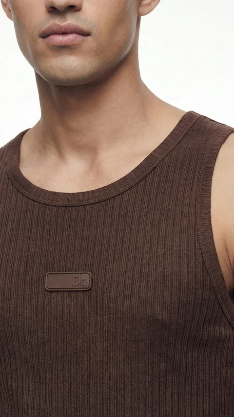 Ribbed Tank Top Timber Brown