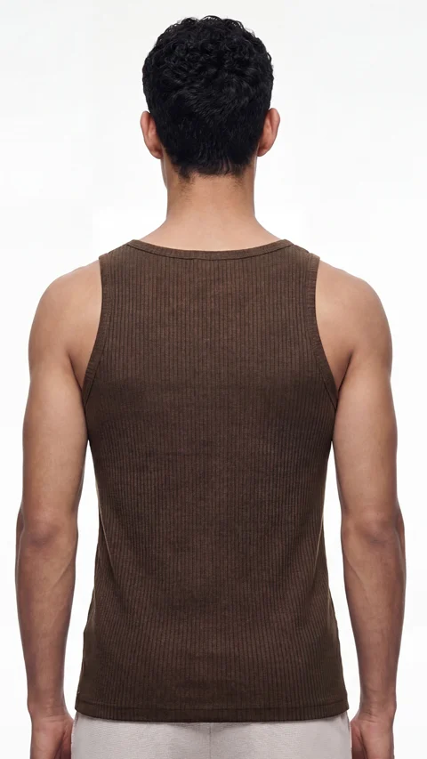 Ribbed Tank Top Timber Brown