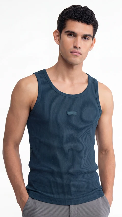 Ribbed Tank Top Walk Blue