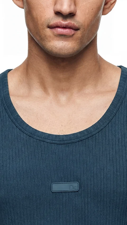 Ribbed Tank Top Walk Blue