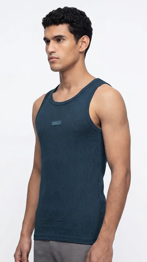 Ribbed Tank Top Walk Blue