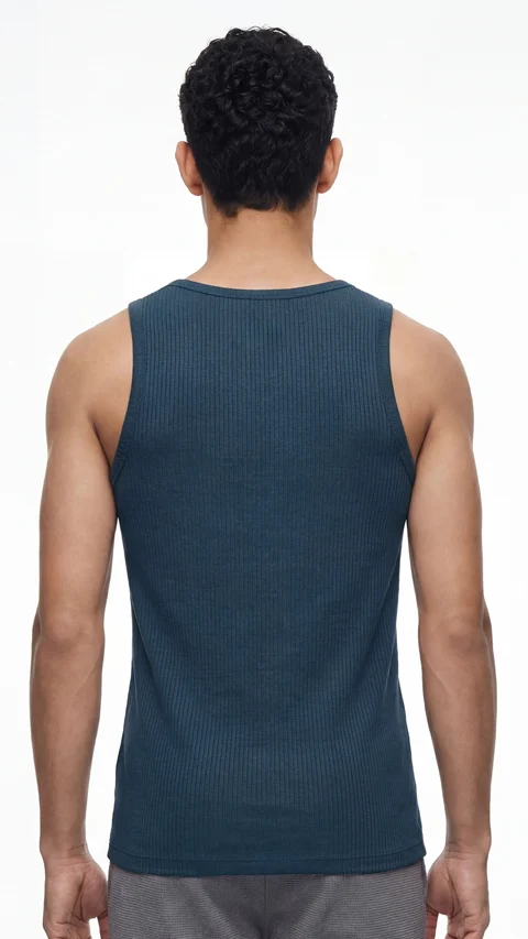 Ribbed Tank Top Walk Blue