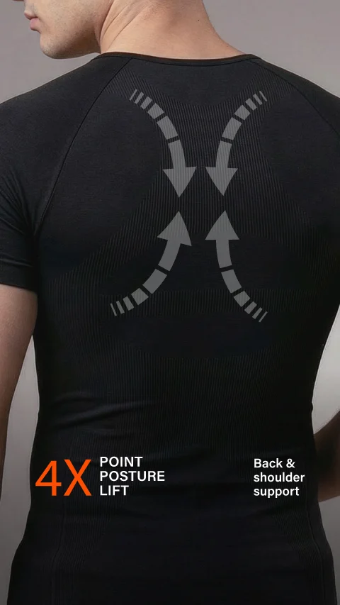 Form Shapewear Half-sleeve Vest 2.0 High Compression Tummy Tucker- Sleek Black