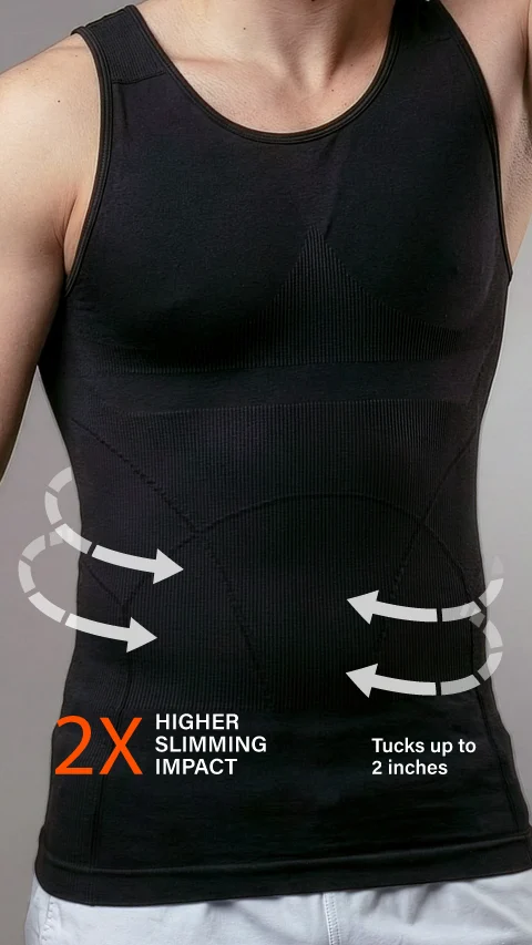Form Shapewear Sleeveless Vest 2.0 High Compression Tummy Tucker- Sleek Black