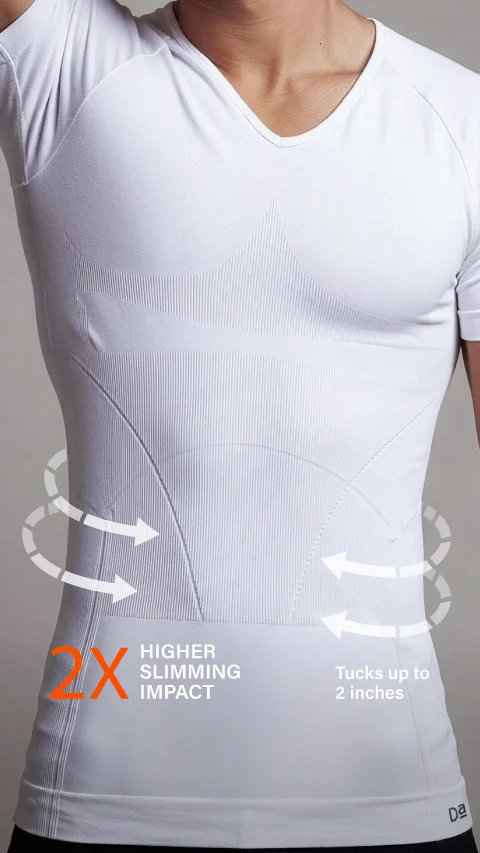 Form Shapewear Half-sleeve Vest 2.0 High Compression Tummy Tucker- Crisp White