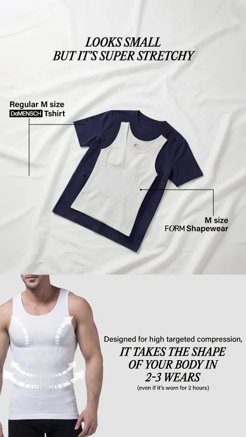 Form Shapewear Half-sleeve Vest 2.0 High Compression Tummy Tucker- Crisp White