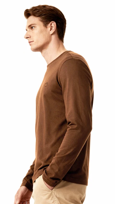 Fluid Full Sleeve T-Shirts Acadia Brown