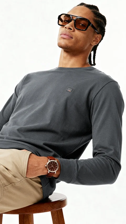 Fluid Full Sleeve T-Shirts Corbett Grey