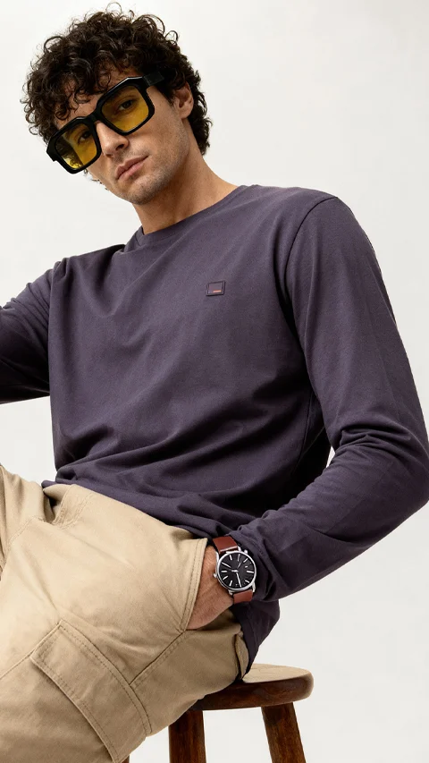 Fluid Full Sleeve T-Shirts Riverside Purple