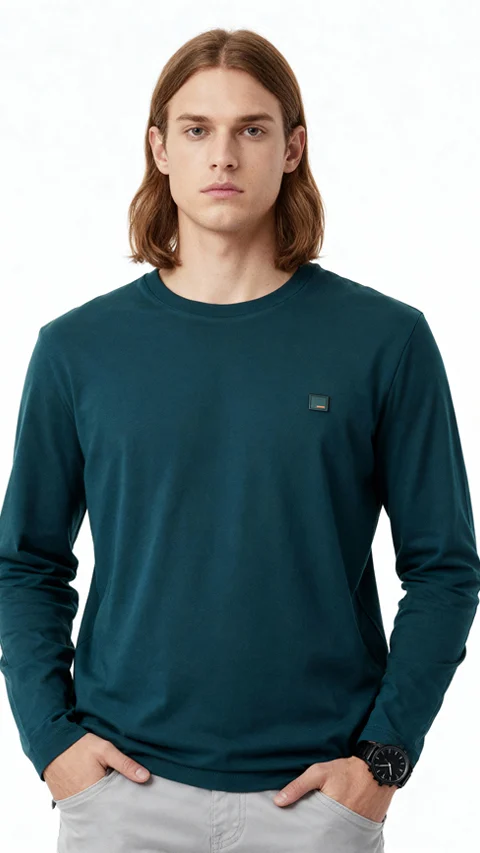 Fluid Full Sleeve T-Shirts Stanley Teal
