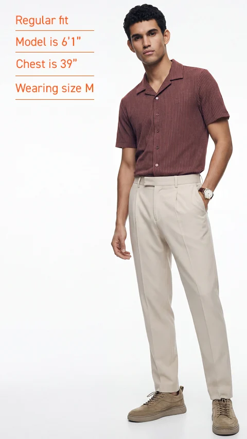 Striped Cuban Collar Shirt Canyon Brown