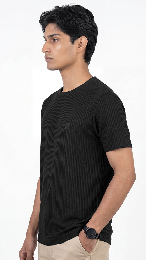 Striped T-Shirt Night Black