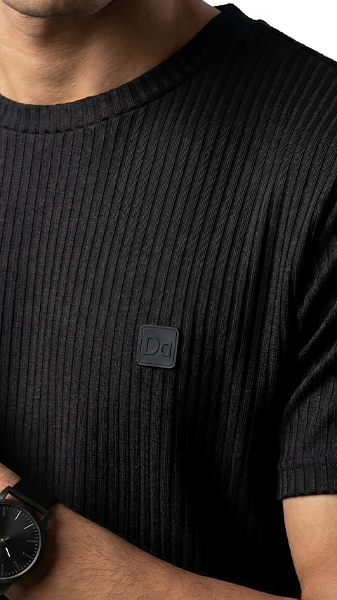 Striped T-Shirt Night Black