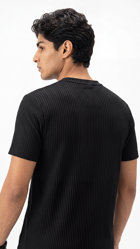 Striped T-Shirt Night Black
