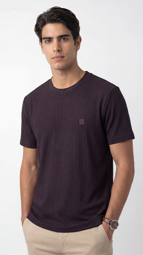 Striped T-Shirt Plum Purple