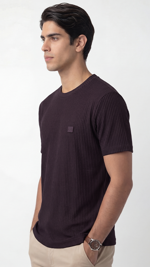 Striped T-Shirt Plum Purple