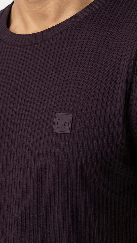 Striped T-Shirt Plum Purple
