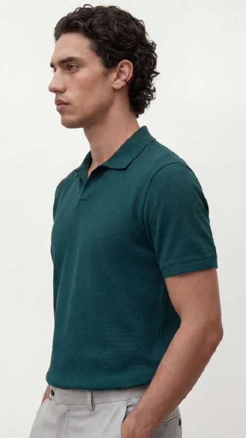 All Degree Johnny Collar Polo Luxe Teal