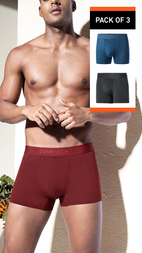 Deo-Soft Trunks Ruby Red, Blue Opal, Blayze Grey