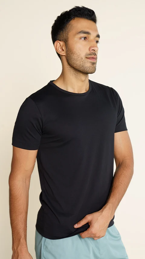 Breeeze Ultra-Light Solid T-Shirt Canopy Green Jet Black