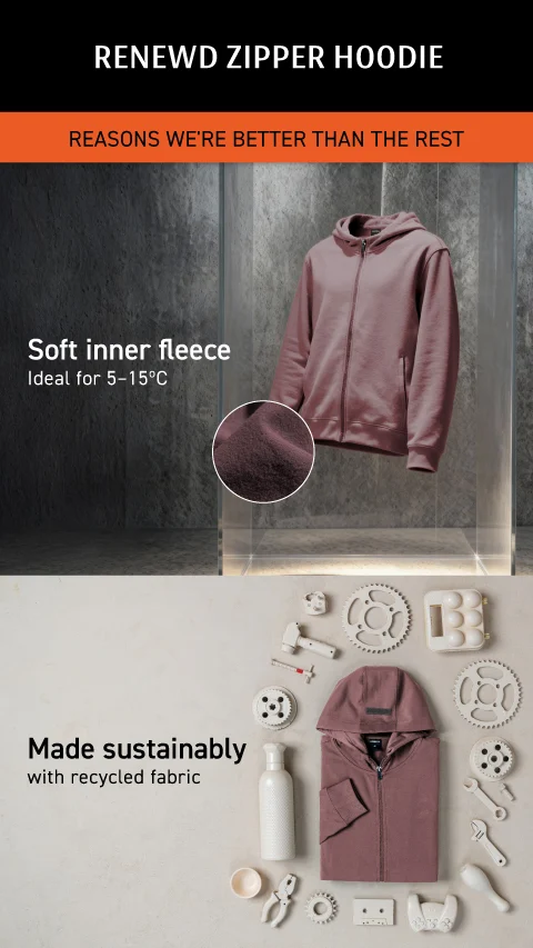 ReNEWd Zipper Hoodies City Grey